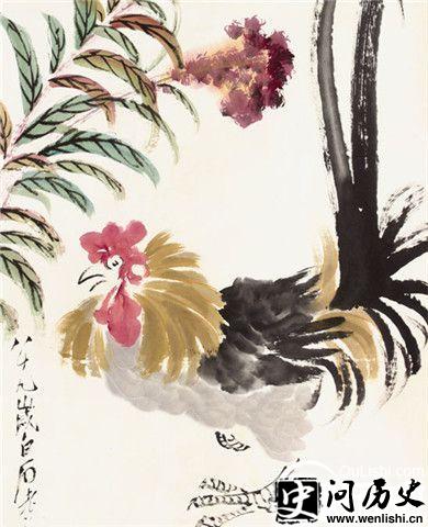 齐白石所画的鸡