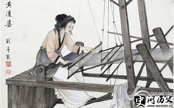 黄道婆在织布