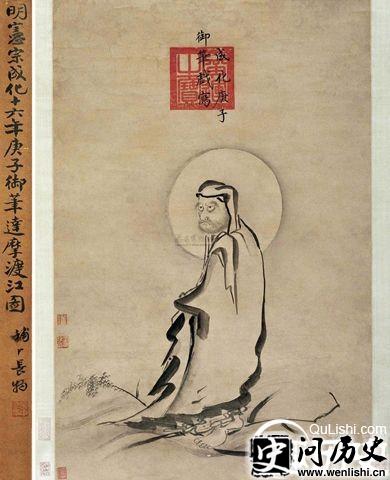 达摩渡江画像