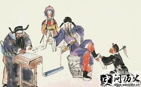 高力士给李白脱靴图
