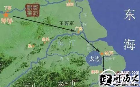 王翦攻楚进军路线