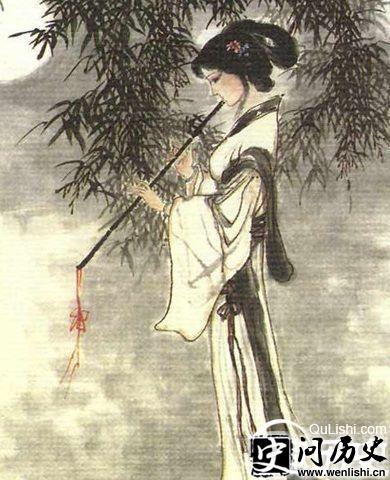卓文君吹笛图