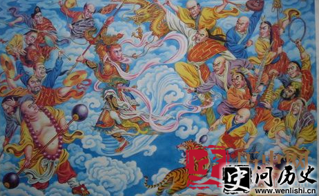 中国古代神话传说:十八罗汉绣像的故事