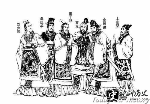 上官桀(右一)