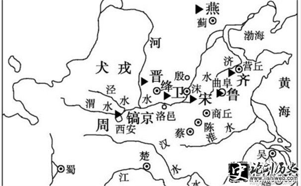 西周分封制地图
