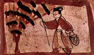 魏晋采桑妇女服饰